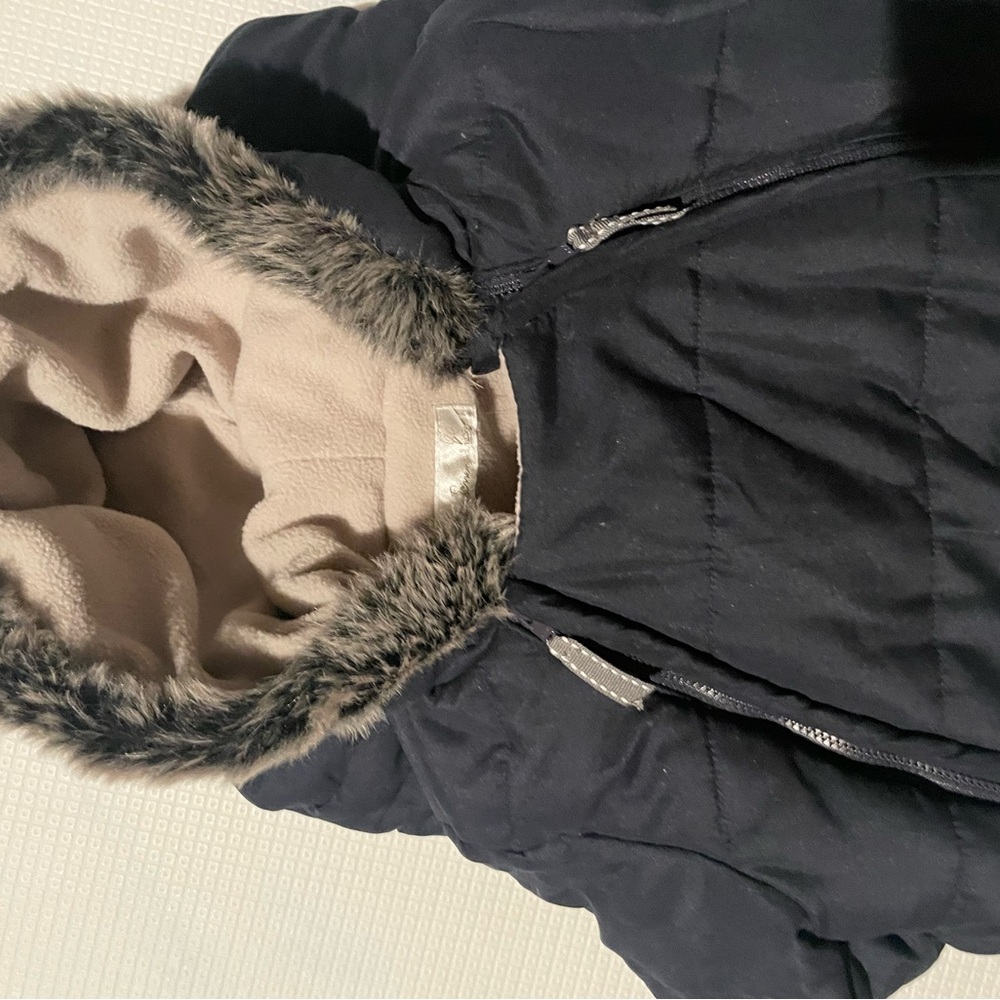 NWT essential one fleece lined infant snow bib with hood and gloves navy blue - Picture 5 of 5